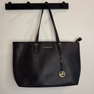 Michael Kors Black Leather Tote Bag